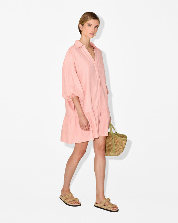 Magali Pascal BELLINI SHIRT DRESS PASTEL PINK
