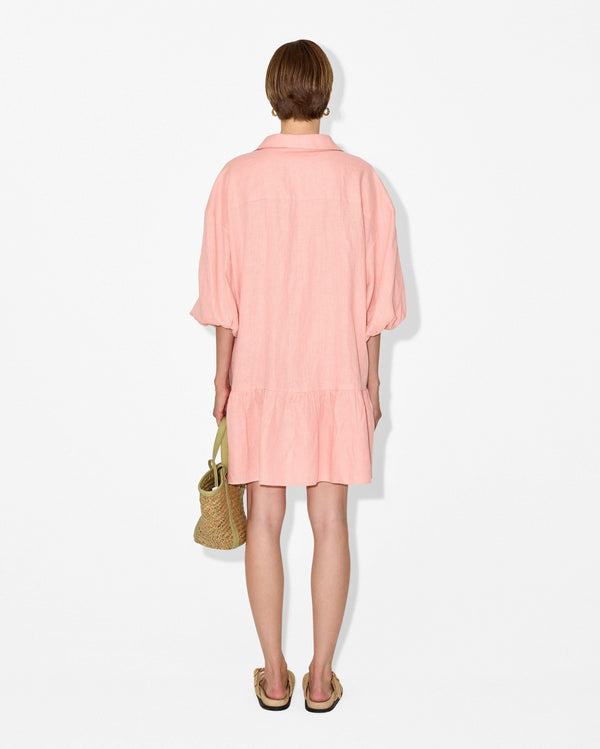 Magali Pascal BELLINI SHIRT DRESS PASTEL PINK