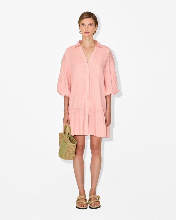 magali pascal BELLINI SHIRT DRESS PASTEL PINK