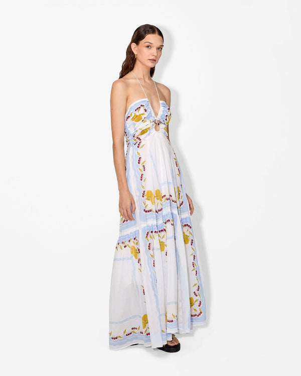 Magali Pascal CERISE MAXI DRESS FRUIT PRINT