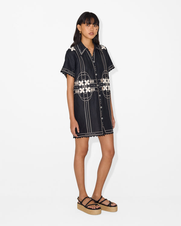 Magali Pascal CHARLES SHIRT DRESS OFF BLACK
