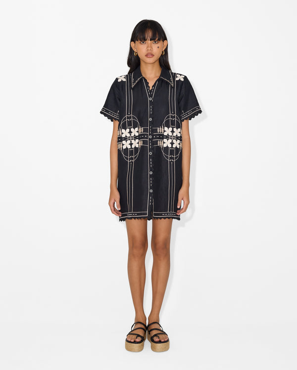 Magali Pascal CHARLES SHIRT DRESS OFF BLACK