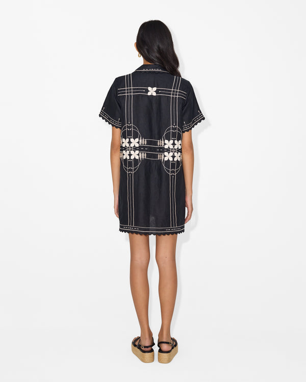 Magali Pascal CHARLES SHIRT DRESS OFF BLACK
