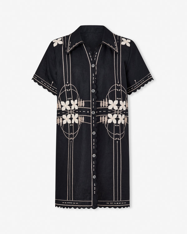 magali pascal CHARLES SHIRT DRESS OFF BLACK