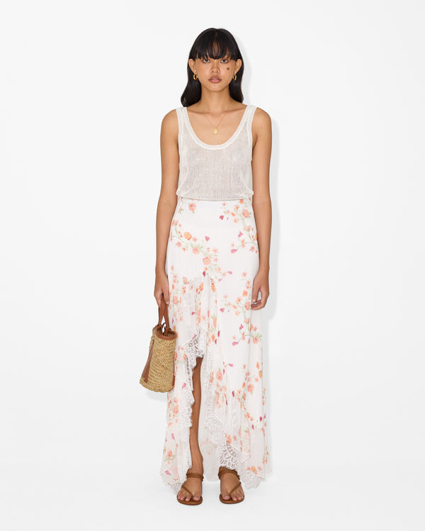 magali pascal CHARLIE SKIRT PETAL PRINT