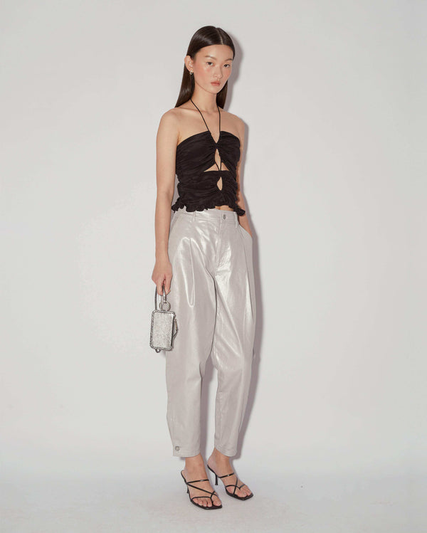 magali pascal DEBORAH PANTS SILVER FOIL