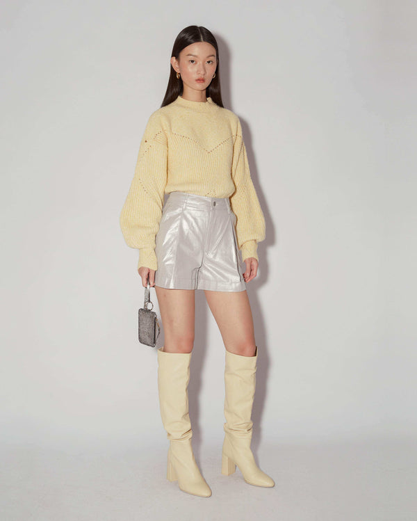 magali pascal DEBORAH SHORTS SILVER FOIL