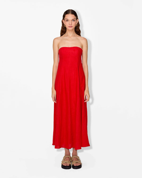 magali pascal DIANA DRESS FIRE RED