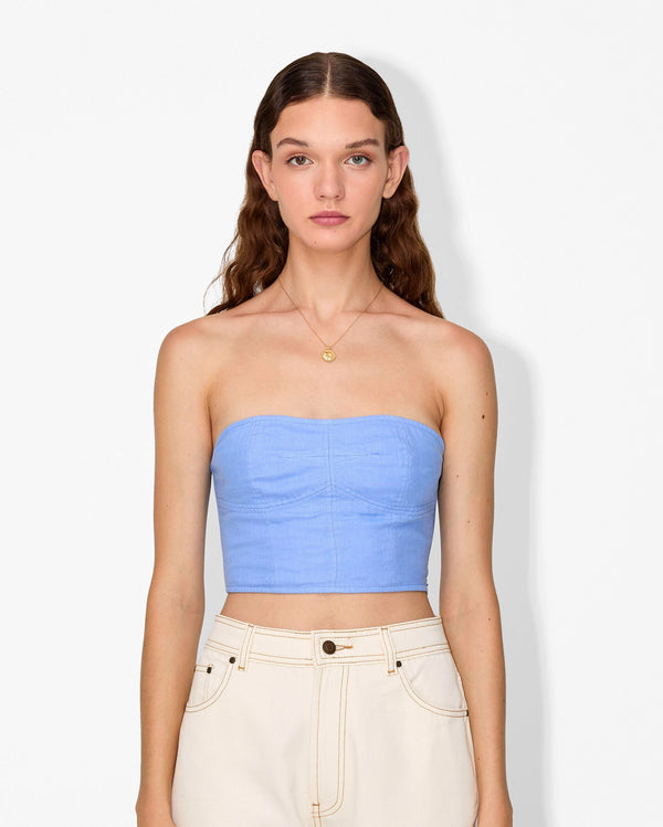 Magali Pascal DIANA TOP RIVIERA BLUE