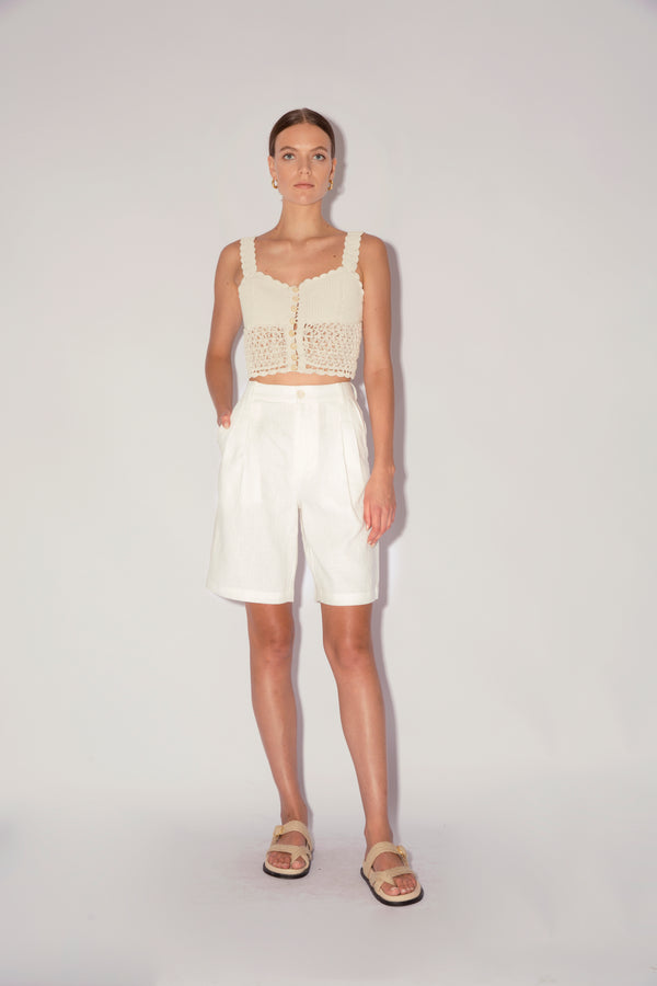 magali pascal FLORENTINE SHORTS WHITE