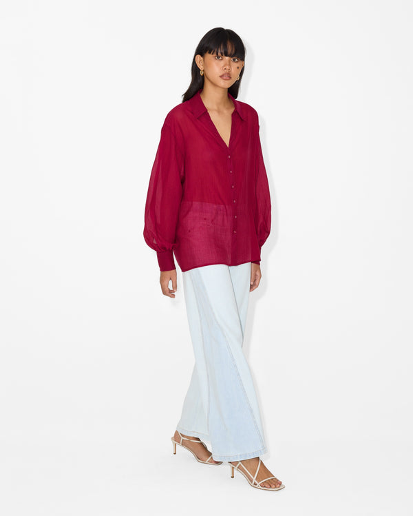 Magali Pascal FRANK SHIRT DARK RASPBERRY