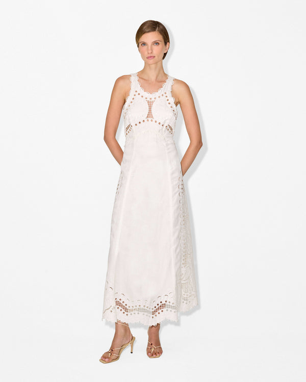 magali pascal FRUTTA MAXI DRESS OFF WHITE