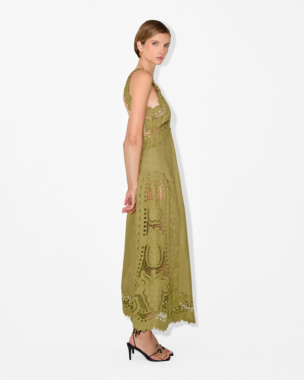 Magali Pascal FRUTTA MAXI DRESS OLIVE