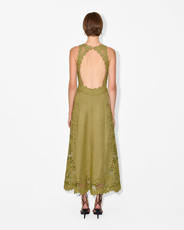 Magali Pascal FRUTTA MAXI DRESS OLIVE