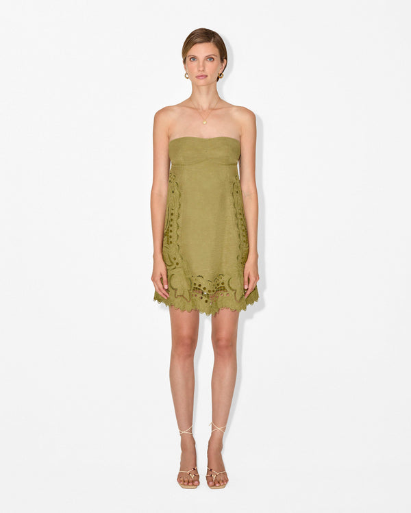 Magali Pascal FRUTTA MINI DRESS OLIVE