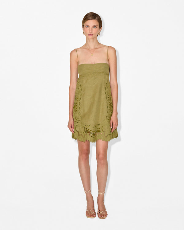 Magali Pascal FRUTTA MINI DRESS OLIVE