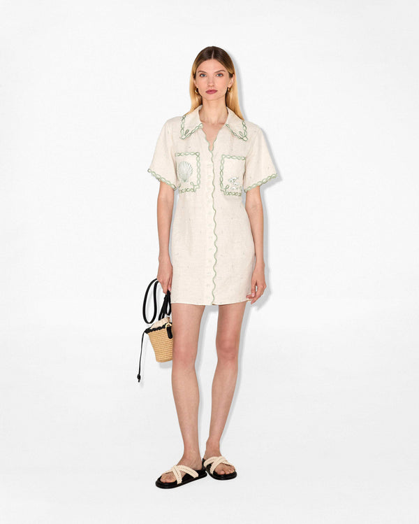 Magali Pascal LA MER SHIRT DRESS Ivory