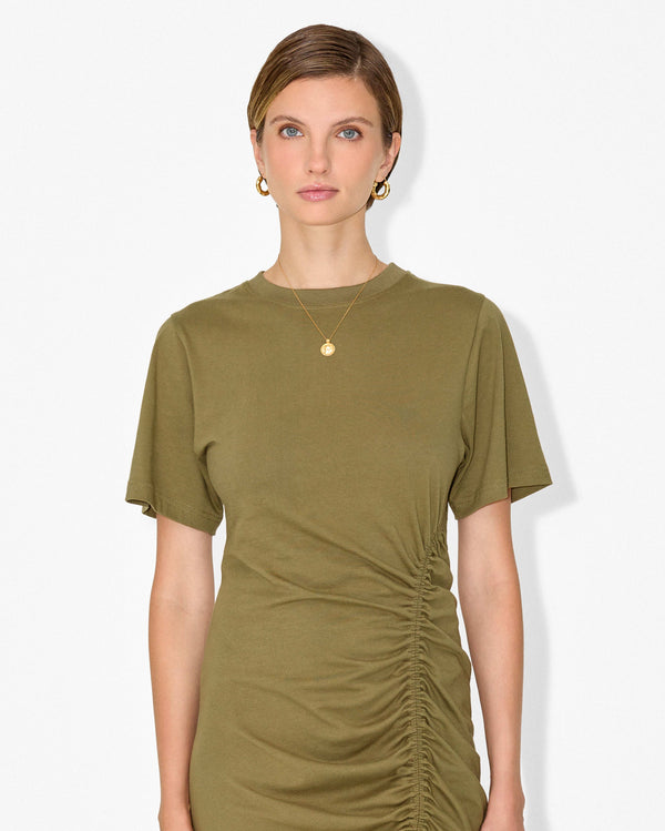 Magali Pascal LOUISE MINI DRESS DARK OLIVE