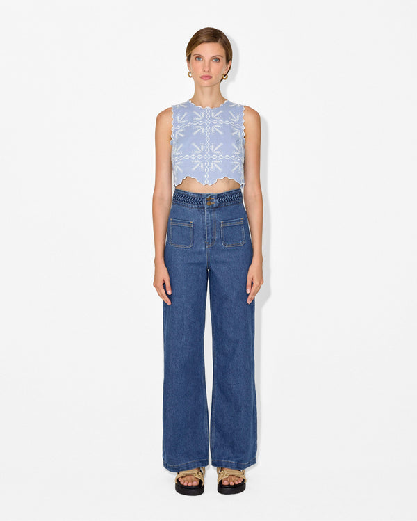 Magali Pascal LUDOVICA TOP HEATHER BLUE