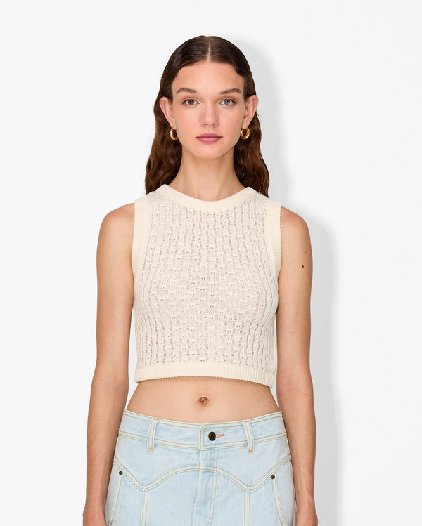 Magali Pascal MATHIS CROP TOP IVORY