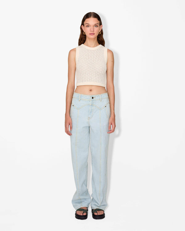 Magali Pascal MATHIS CROP TOP IVORY