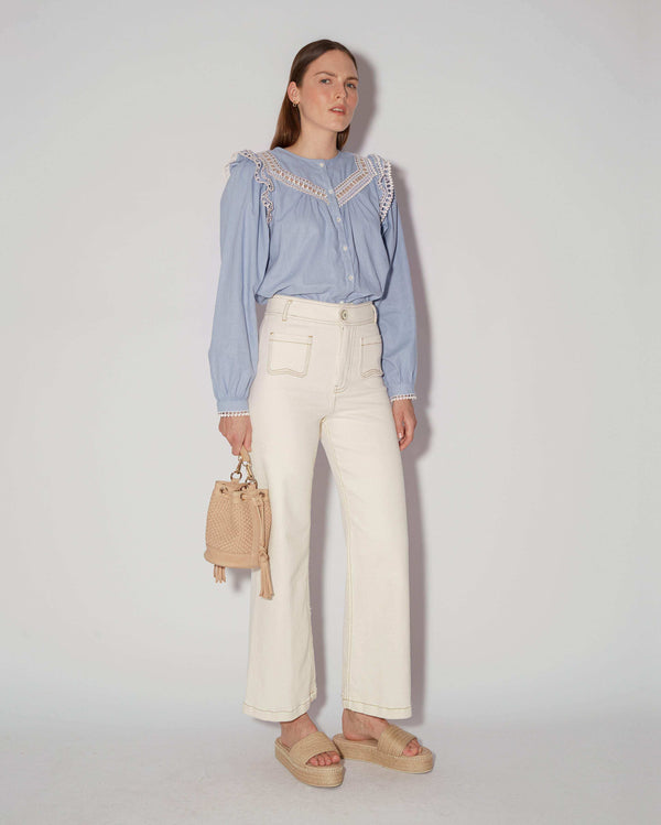 magali pascal MERSEJ SHIRT HEATHER BLUE
