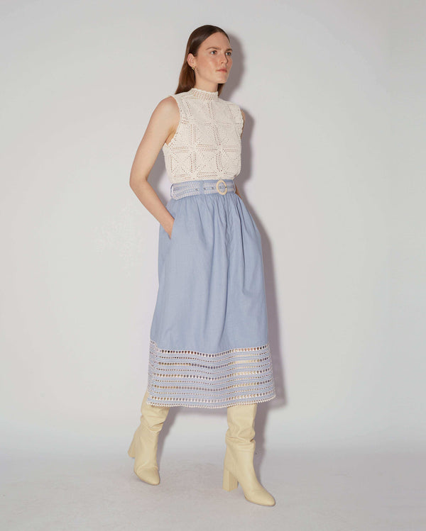 magali pascal MERSEJ SKIRT HEATHER BLUE