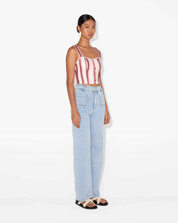 Magali Pascal OHELO TOP Hibiscus Stripes