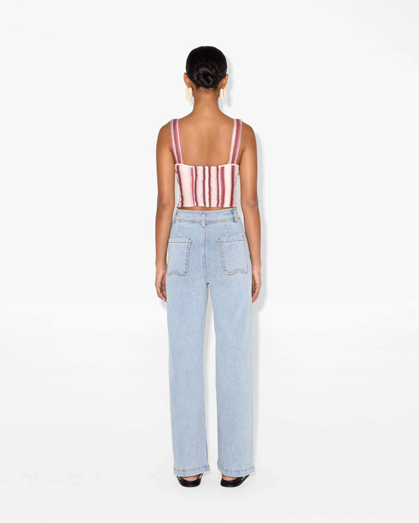 Magali Pascal OHELO TOP Hibiscus Stripes