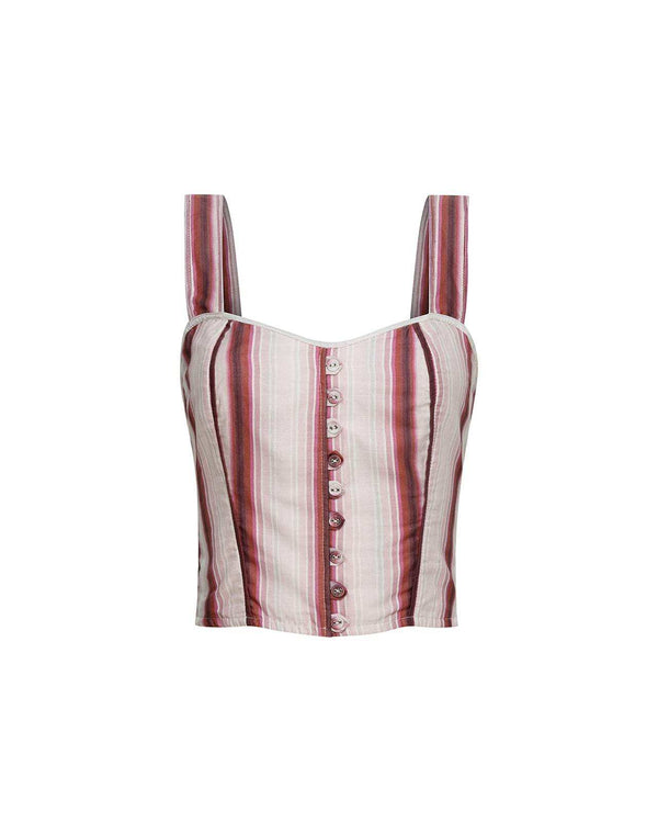 Magali Pascal OHELO TOP Hibiscus Stripes