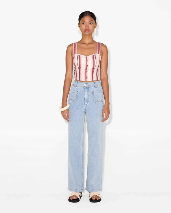 magali pascal OHELO TOP Hibiscus Stripes