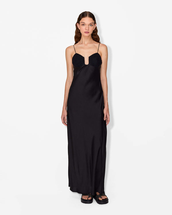 Magali Pascal PENROSE SLIP DRESS BLACK