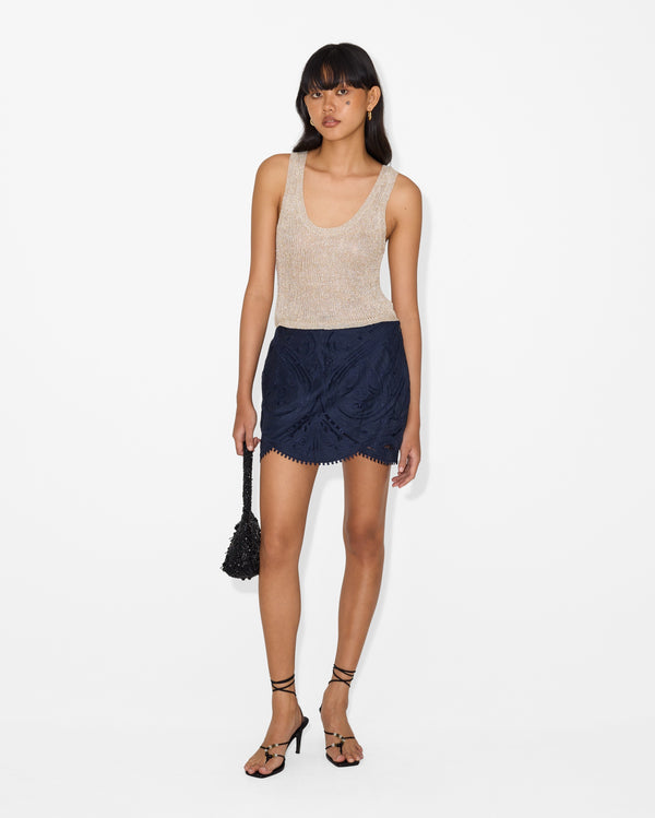 Magali Pascal RENEE MINI SKIRT MIDNIGHT