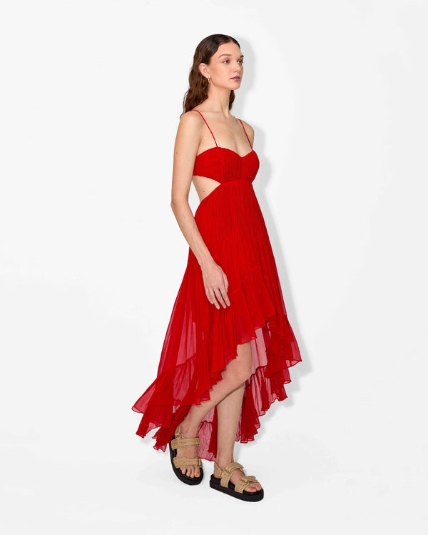 magali pascal SATIE DRESS FIRE RED