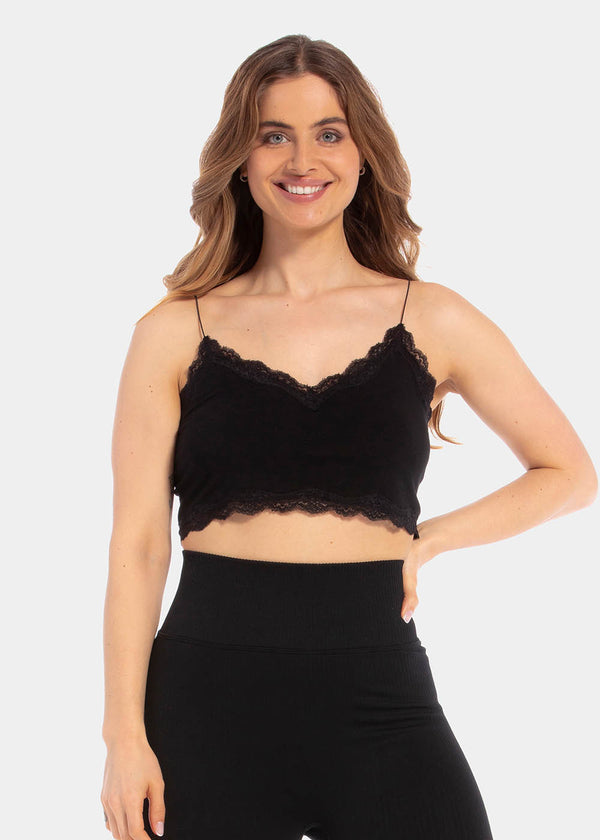 magic bodyfashion Cozy Crop Top Black