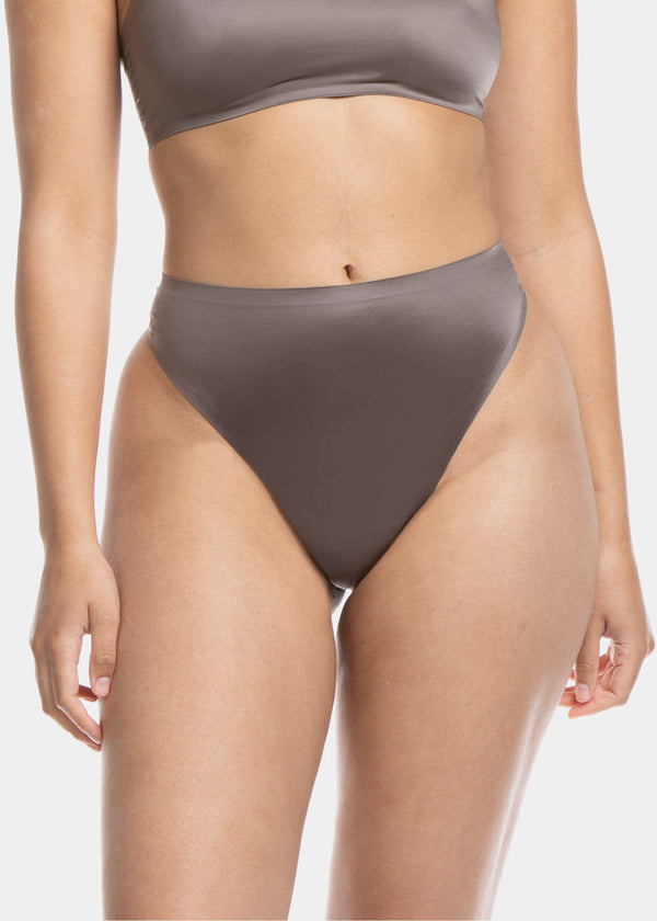 magic bodyfashion Gloss High Leg Thong Espresso