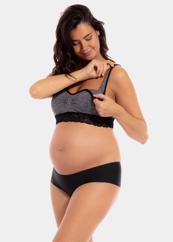 Magic Bodyfashion Mama Nursing Bra Lace Black/Grey