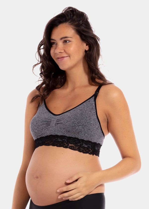 magic bodyfashion Mama Nursing Bra Lace Black/Grey
