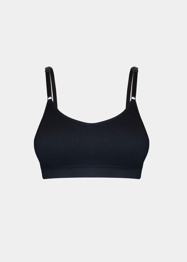 Magic Bodyfashion Ribbed Comfort Bra Spaghetti Black