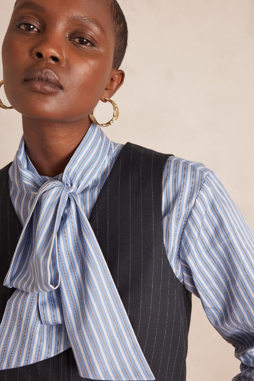 Maison 123 ABEL Sleeveless Tailored Striped Waistcoat