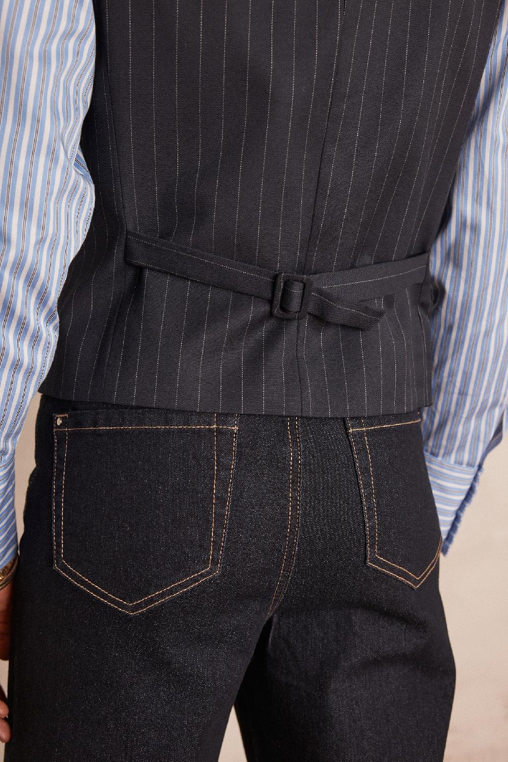 Maison 123 ABEL Sleeveless Tailored Striped Waistcoat