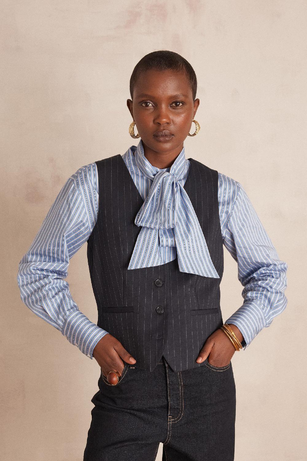 maison 123 ABEL sleeveless tailored striped waistcoat