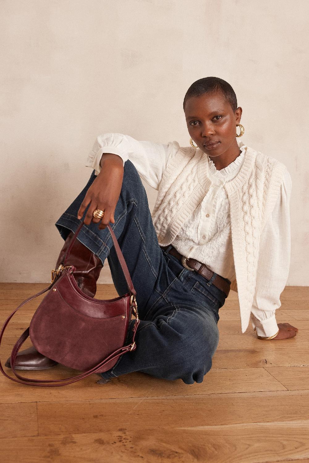 maison 123 BIXENTE sleeveless cardigan in cable-knit wool