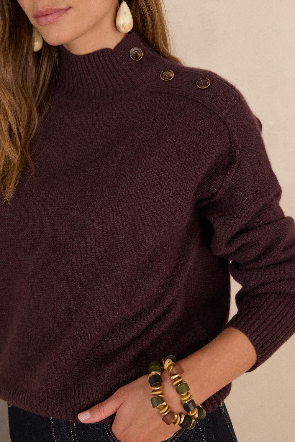 Maison 123 BRADLEY Jumper In 100% Cashmere With High Neck
