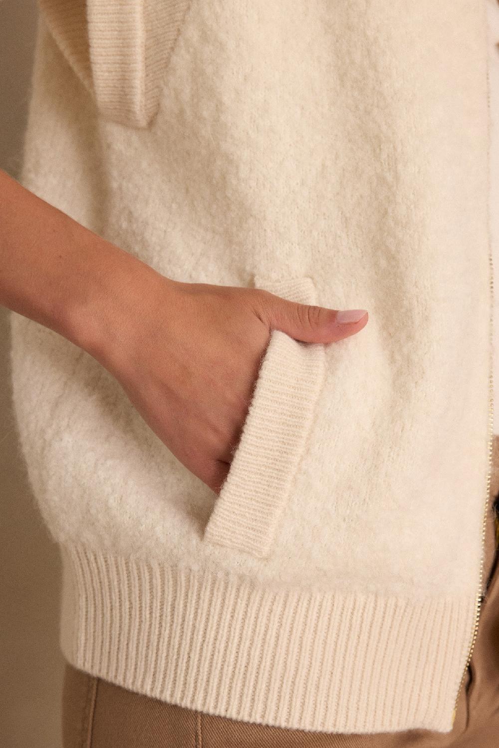 Maison 123 BRIAN Sleeveless Cardigan In Alpaca And Wool