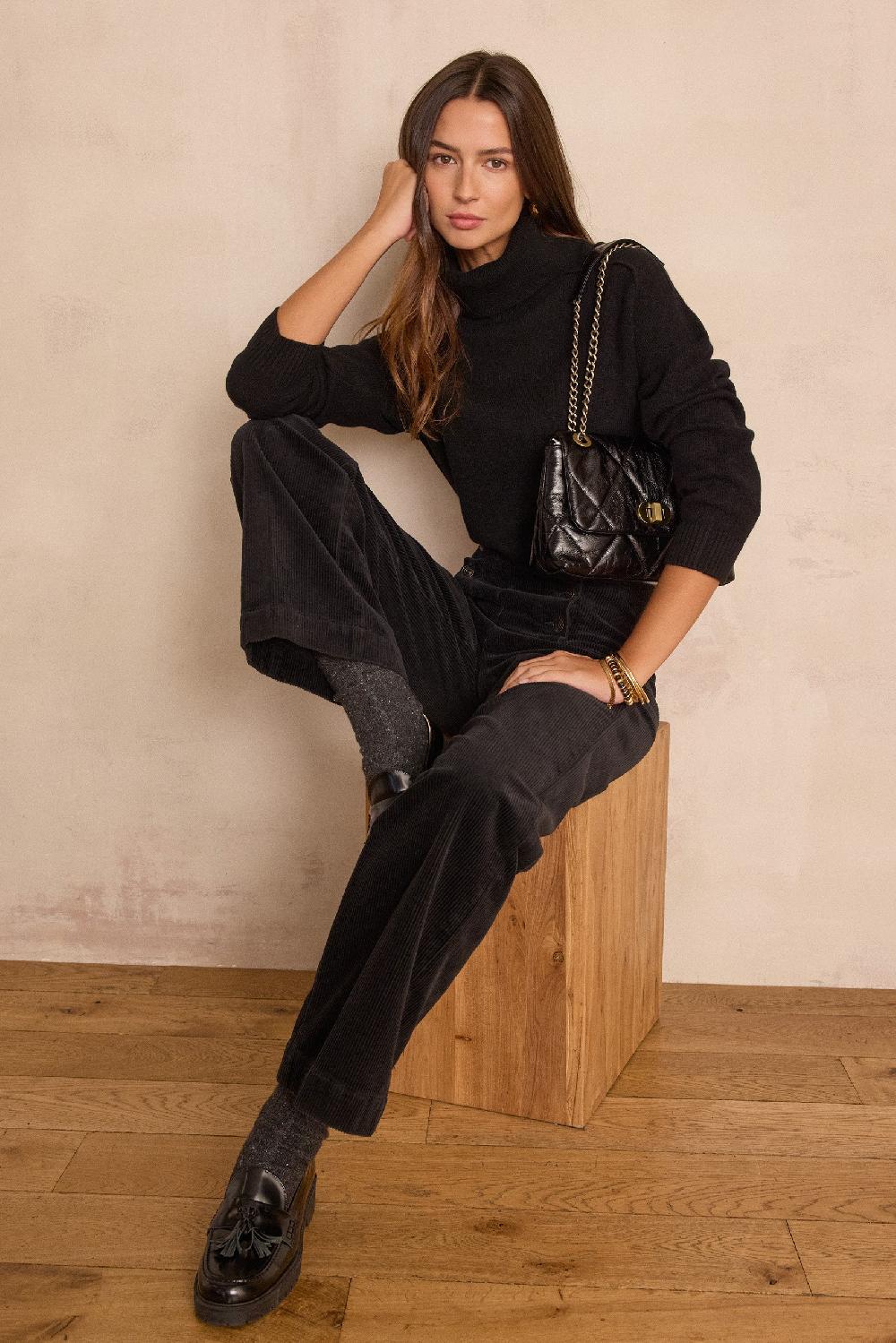 maison 123 High-waisted wide-leg trousers OXAN in velvet