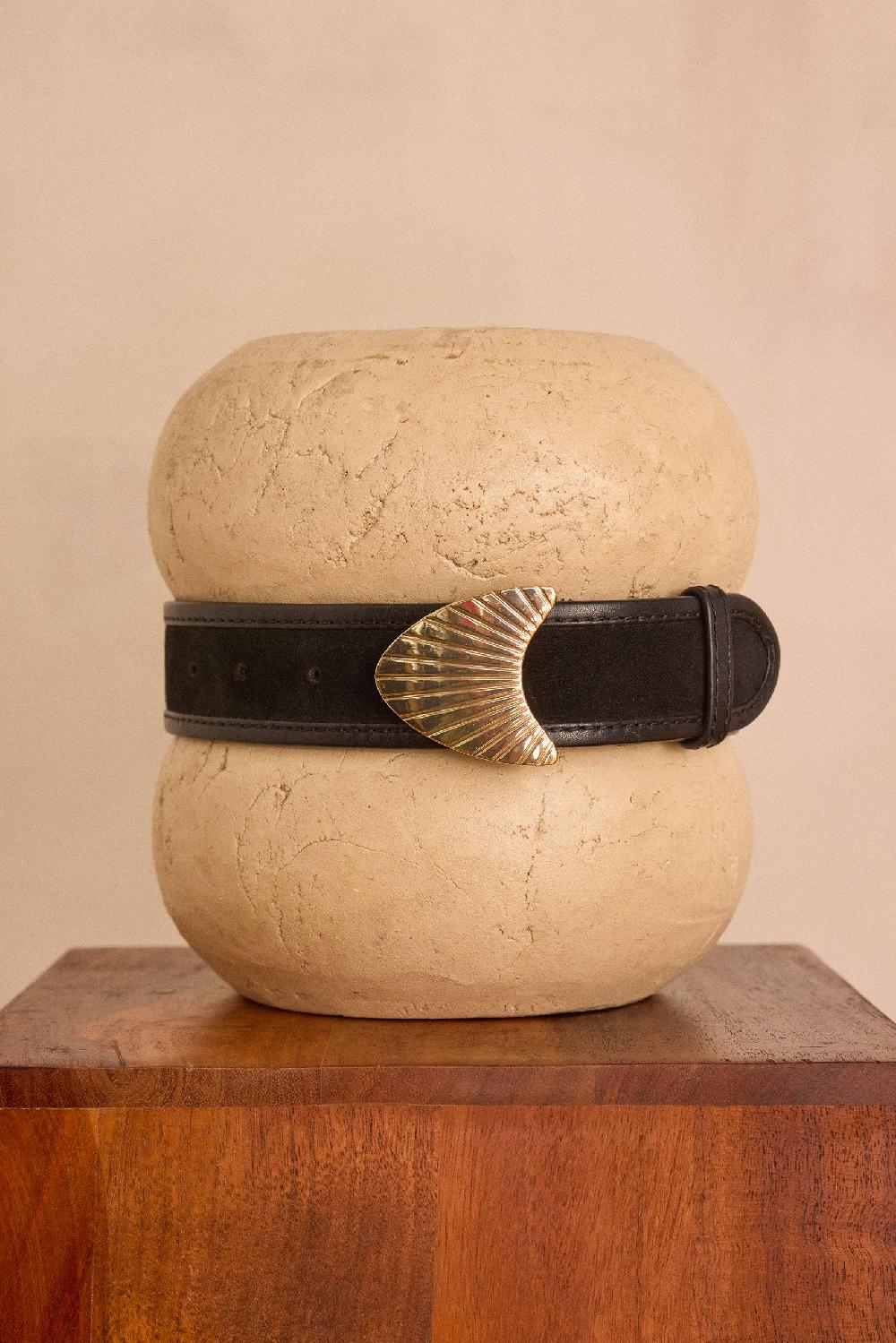 maison 123 LEONARD leather belt with jewellery details