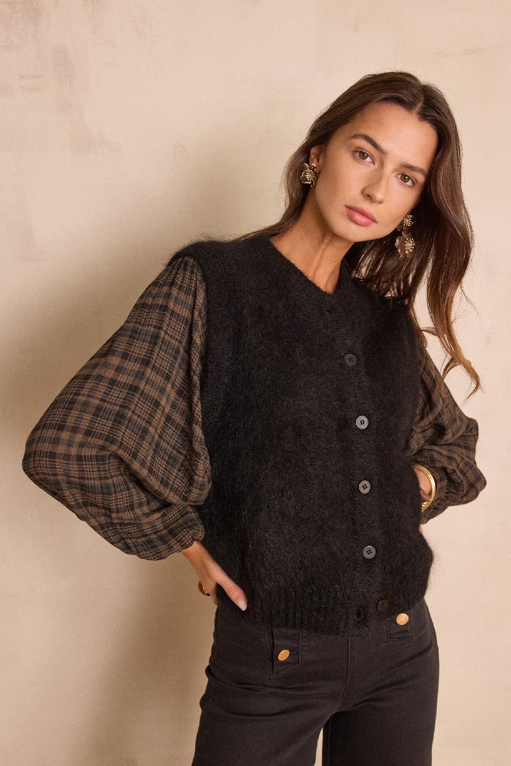 Maison 123 LOULOU Sleeveless Cardigan In Mohair And Wool