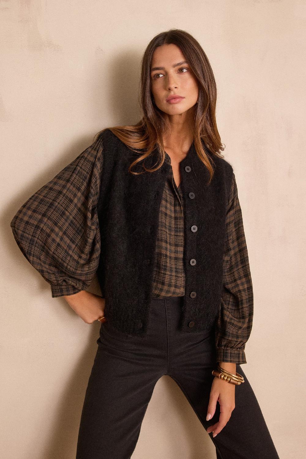 Maison 123 LOULOU Sleeveless Cardigan In Mohair And Wool