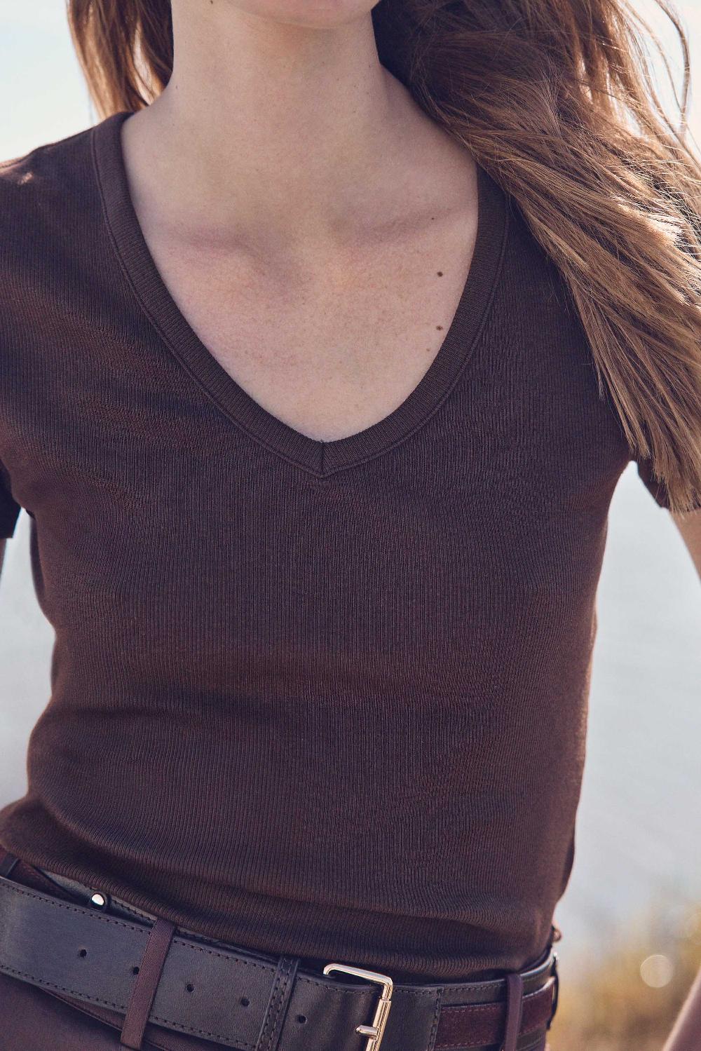 maison 123 ADAM V-neck cotton T-shirt